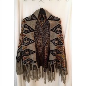 Boho fringe knit sweater